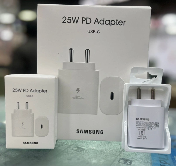 ‎Samsung Samsung Original 25W Single Port, Type-C Fast Charger, (Cable not Included), White/Black