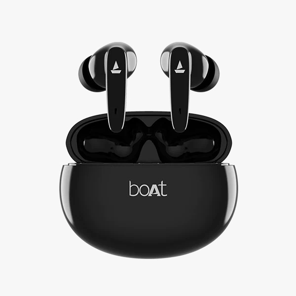 boAt Airdopes 181 with ENx Tech, BEAST Mode, ASAP Charge, 20 Hours Playtime Bluetooth Headset  (Carbon Black, True Wireless) - 10MM, Black