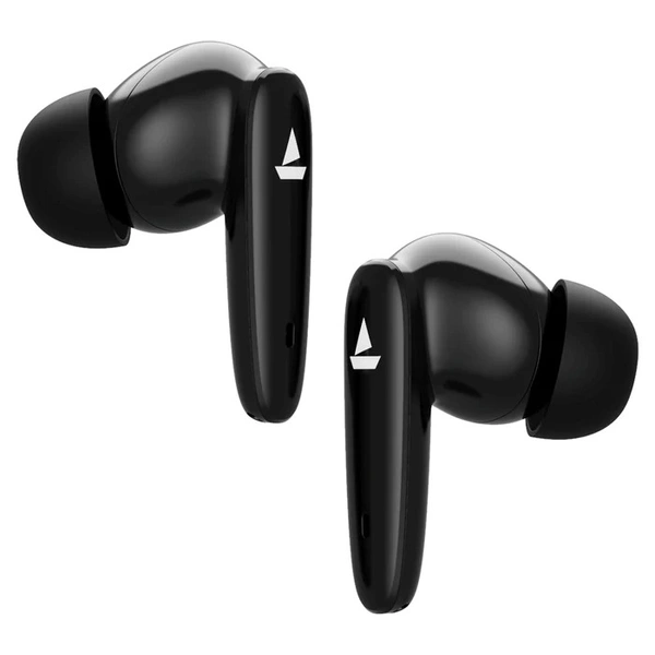 boAt Airdopes 181 with ENx Tech, BEAST Mode, ASAP Charge, 20 Hours Playtime Bluetooth Headset  (Carbon Black, True Wireless) - 10MM, Black