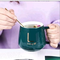 Lucky Coffee/Tea WarmingElectric Induction Top with Ceramic Coffee Mug. - Teal