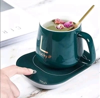 Lucky Coffee/Tea WarmingElectric Induction Top with Ceramic Coffee Mug. - Teal