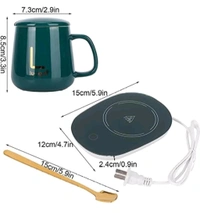Lucky Coffee/Tea WarmingElectric Induction Top with Ceramic Coffee Mug. - Teal