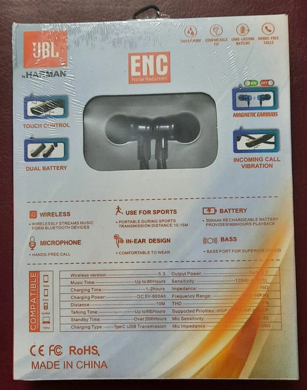 JBL Harman Bt430- Dual Battery, Touch Sensor- Magnetic On/Off - Black