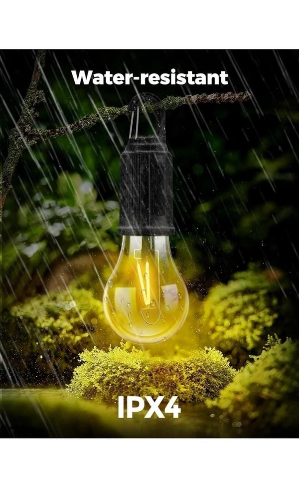 ‎Rendol Enterprise Rendol Enterprise Rechargeable Camping Lights, Waterproof LED Tent Lights with USB Cable, 3 Modes Hanging Camping Lantern, Hanging Lamp for Hiking, Emergency, Camping, Household, Car Repairing(1PCS) - Black