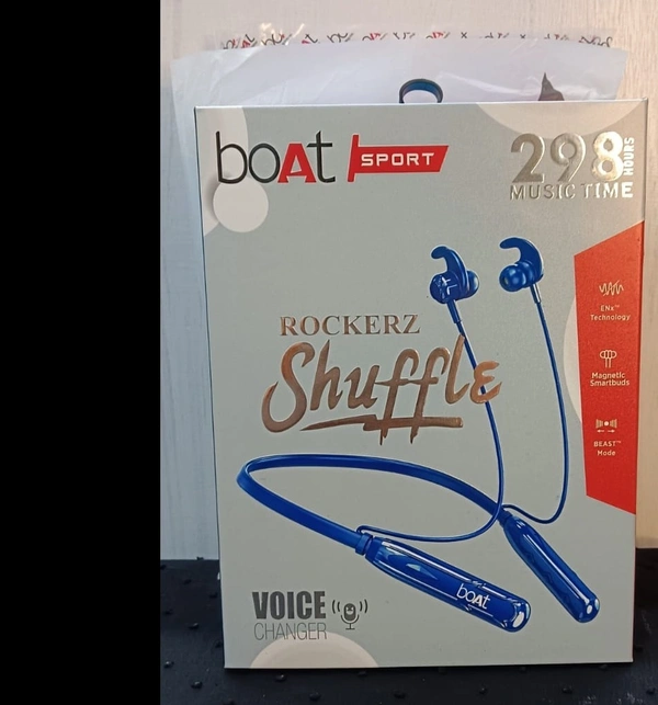 boAt ROCKERZ Shuffle Magnetic Voice Changer Nake Band, 298 Hours Music Time - Black