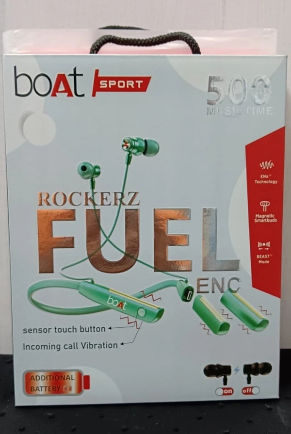 boAt ROCKERZ FUEL 500Hours Music Time, Dual Battery - Black