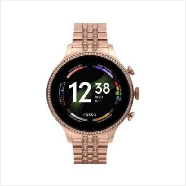 Generic Gen 8 Pro Rose Gold Daimond Edition Stainless Steel Women Bluetooth Calling Gift Smartwatch (One Strap, One Dimond Chain) - Turkish Rose