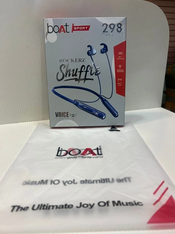 boAt ROCKERZ Shuffle Magnetic Voice Changer Nake Band, 298 Hours Music Time - Black