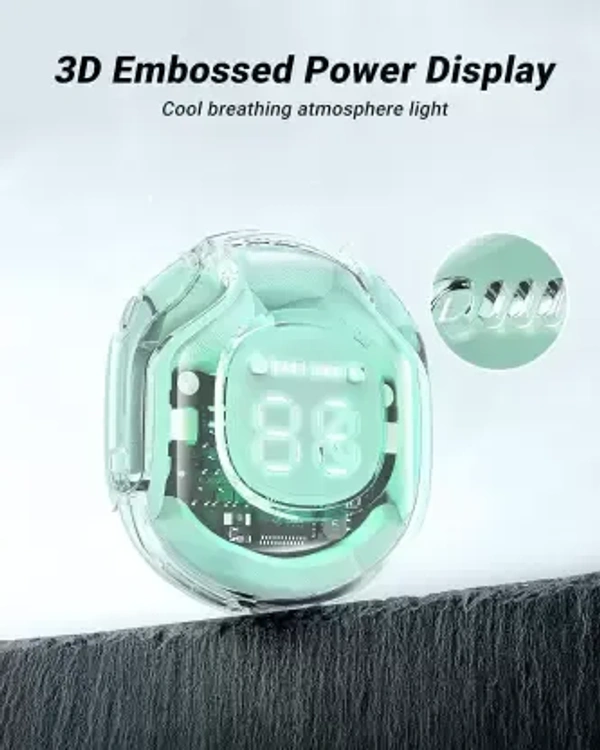 MSNR T-08 XPods Pro Airpods with 13mm Drivers, 32H Battery, Fast Charging, IPX5 Bluetooth Gaming Headset  (Green, True Wireless) - Spring Green
