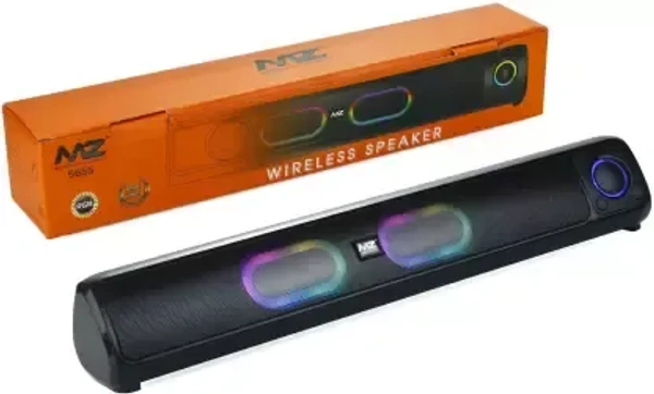 MZ S655 (PORTABLE HOME TV SOUNDBAR) Dynamic Thunder Sound 1800mAh Battery RGB Light 16 W Bluetooth Soundbar  (Black, Stereo Channel) - Black