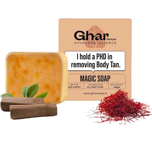 Ghar Magic Soap – Tan Removal Ayurvedic Soap for Face & Body (100g)