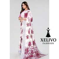 Women’s Trendy Printed Georgette Saree - White