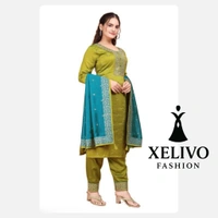 Kurti Set With Fancy Dupatta  - L