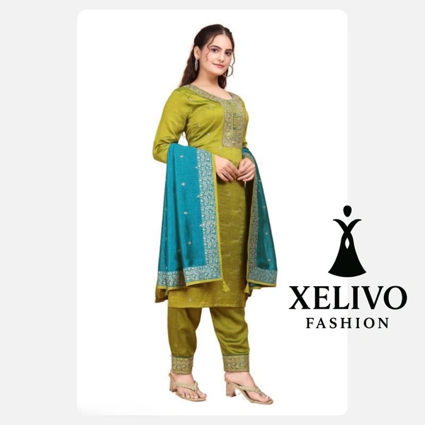 Kurti Set With Fancy Dupatta  - L