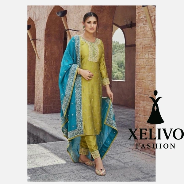 Kurti Set With Fancy Dupatta  - XL