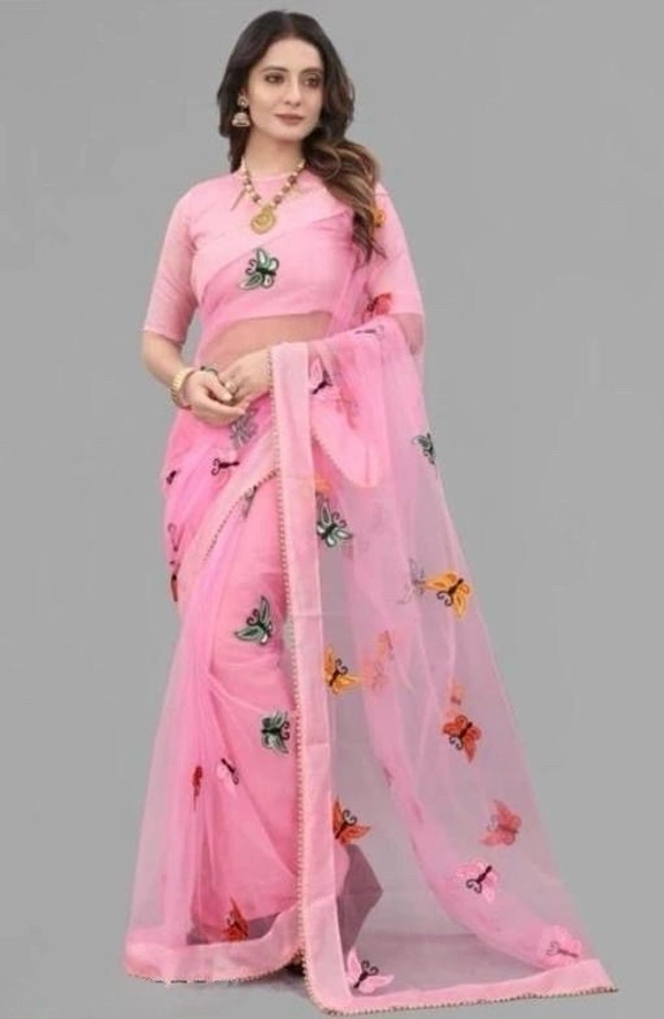 Saree - pink, Free Size