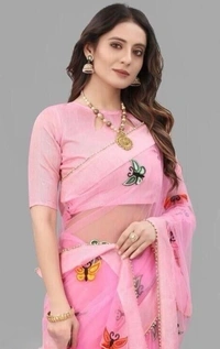 Saree - pink, Free Size