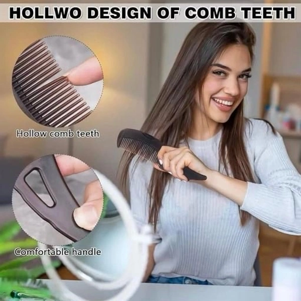 Dandruff Comb Energy Massage Comb - Scalp Massage & Hair Oil Applicator, Lice Remover & Scalp Massager Brush, Unisex Brown Plastic Hair Dressing Comb for Dandruff Remova