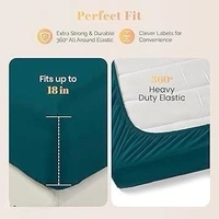 Waterproof, soft 220 GSM cover for double beds (72x78 in) with elastic fit.