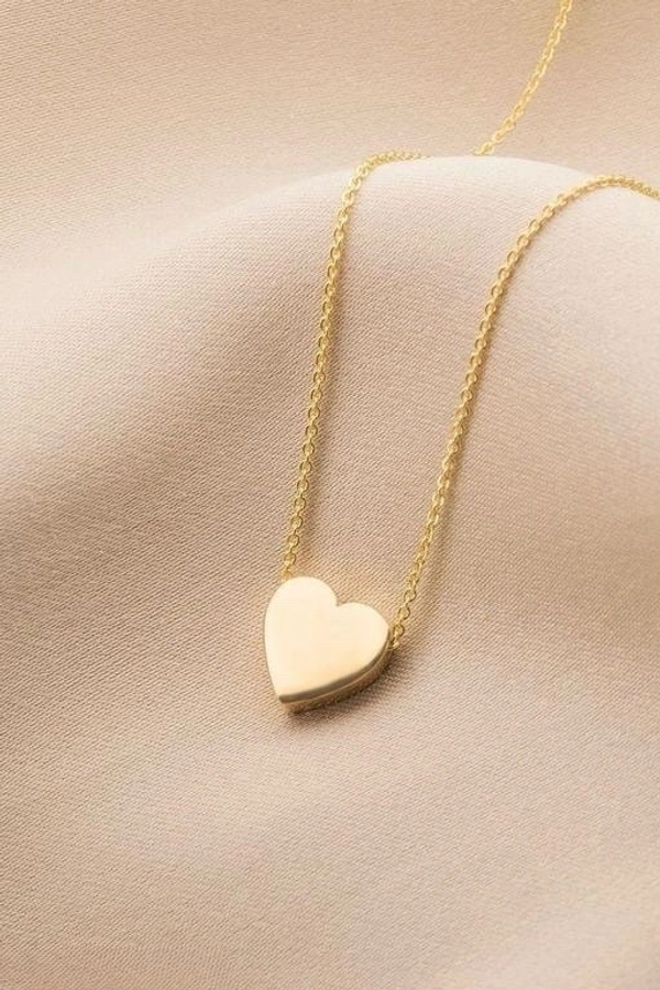 Fancy Gold Plated Heart Shep Pendent And Golden Chain