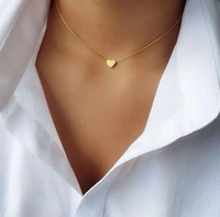 Fancy Gold Plated Heart Shep Pendent And Golden Chain
