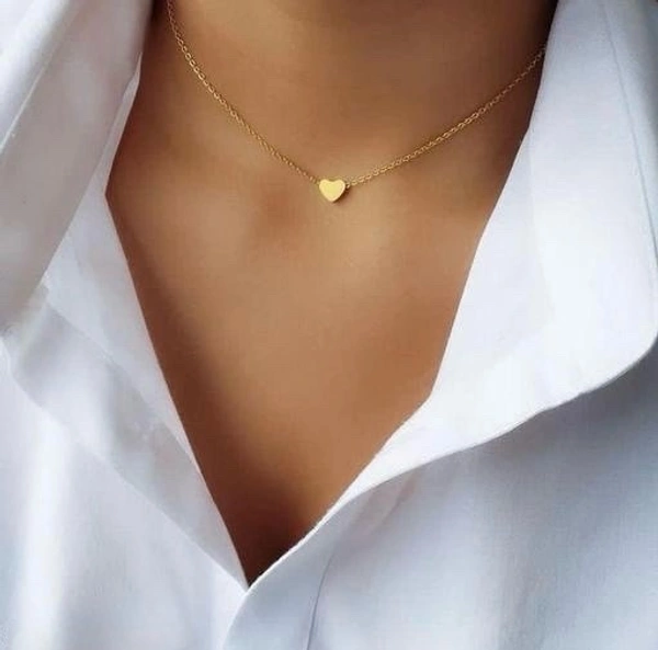 Fancy Gold Plated Heart Shep Pendent And Golden Chain