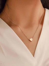 Fancy Gold Plated Heart Shep Pendent And Golden Chain