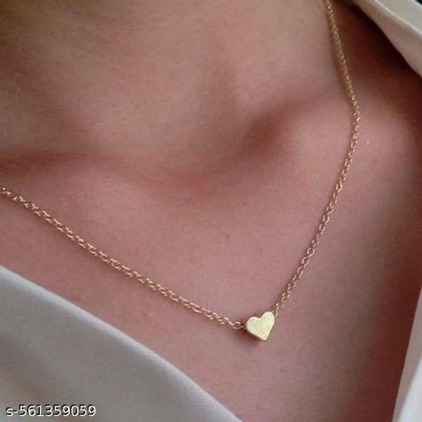Fancy Gold Plated Heart Shep Pendent And Golden Chain
