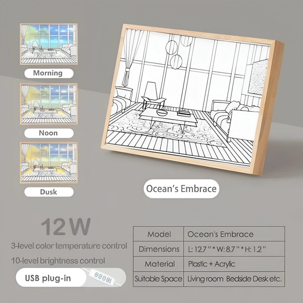 Brown 3D LED Painting Wooden Photo Frame, For Gift, Size: 8x12 Inch  ( COD Available ) - 8×12, Brown
