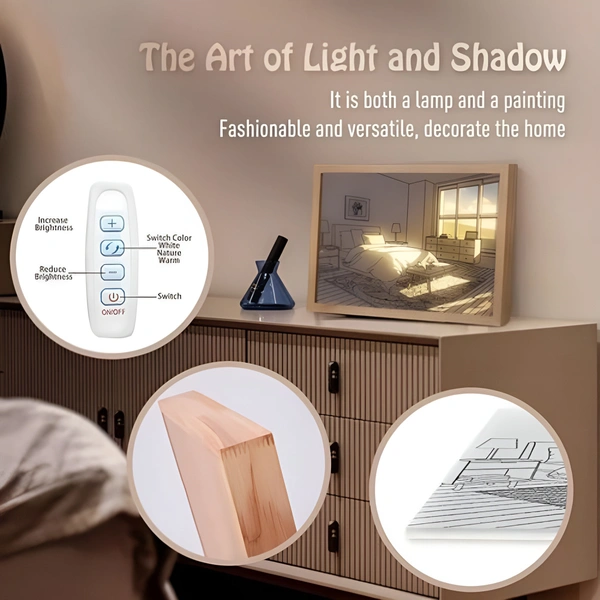 Brown 3D LED Painting Wooden Photo Frame, For Gift, Size: 8x12 Inch  ( COD Available ) - 8×12, Brown