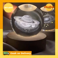 3D Solar System Crystal High Pressure Sodium Vapor Ball Night Light Dimmable Orange Galaxy Night Lights  ( COD Available )
