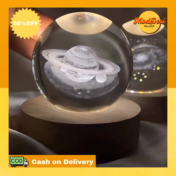 3D Solar System Crystal High Pressure Sodium Vapor Ball Night Light Dimmable Orange Galaxy Night Lights  ( COD Available )