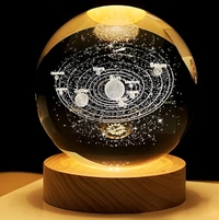3D Solar System Crystal High Pressure Sodium Vapor Ball Night Light Dimmable Orange Galaxy Night Lights  ( COD Available )