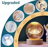 3D Solar System Crystal High Pressure Sodium Vapor Ball Night Light Dimmable Orange Galaxy Night Lights  ( COD Available )
