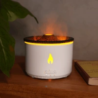 Volcano Flame Light Humidifier Essential Oil Diffuser ( Made In India)  ( COD Available ) - White, Big