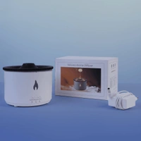 Volcano Flame Light Humidifier Essential Oil Diffuser ( Made In India)  ( COD Available ) - White, Big