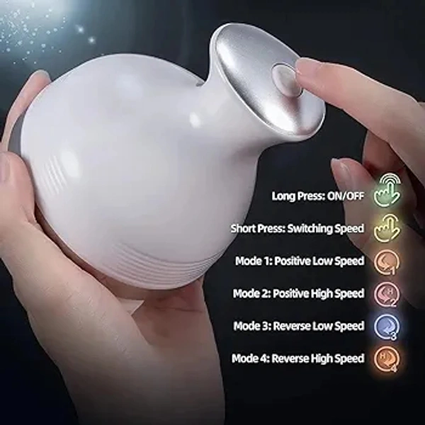 Hair Scalp Rechargeable Electric Head Kneading Massager,4 Speed Modes, Handheld Portable Head Scratcher Massager for Hair Growth  ( COD Available ) - Tickle Me Pink