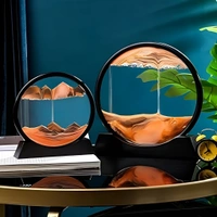 Moving Sand Art Picture Glass Liquid Painting 3D Natural Landscape showpieces for Home Decor 🏡  ( COD Available )