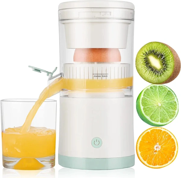 Electric Juicer, Portable Rechargeable Juicer, USB Charge Juicer For Fruits Like Masticating,Orange Juicer Lemon Squeezer for Orange, Lemon, Grapefruit  ( COD Available ) - White