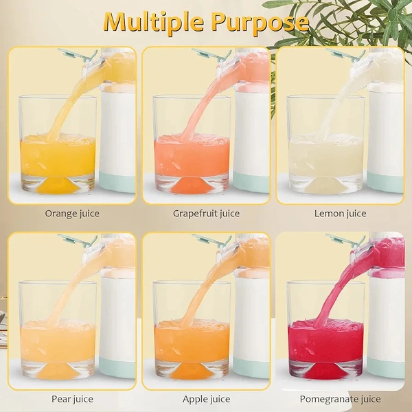 Electric Juicer, Portable Rechargeable Juicer, USB Charge Juicer For Fruits Like Masticating,Orange Juicer Lemon Squeezer for Orange, Lemon, Grapefruit  ( COD Available ) - White