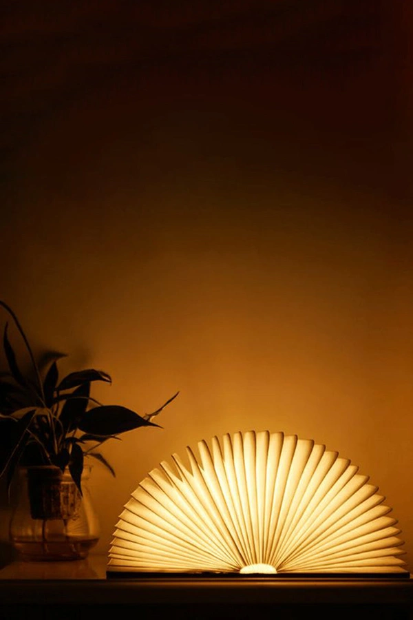 Wooden Book Light, 3 Colors Folding Book Lamp White Light/Yellow Light/Warm Yellow Light Colors LED Book Light for Home Decor Made In India  ( COD Available )