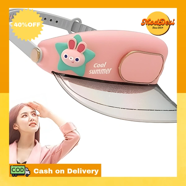 Outdoor Electric Fan Cap USB Charging Portable Fan With 3-Speed Regulation Fan (Pink/29 x 16.5 x 6.5cm)  ( COD Available )
