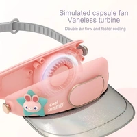 Outdoor Electric Fan Cap USB Charging Portable Fan With 3-Speed Regulation Fan (Pink/29 x 16.5 x 6.5cm)  ( COD Available )