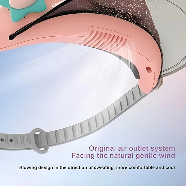 Outdoor Electric Fan Cap USB Charging Portable Fan With 3-Speed Regulation Fan (Pink/29 x 16.5 x 6.5cm)  ( COD Available )