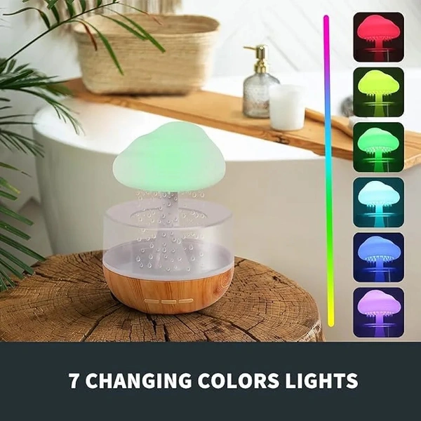 Raining Cloud Humidifier With Multiple Moods And Essential Oil Diffuser for Home Office (Rain Cloud)  ( COD Available ) - White