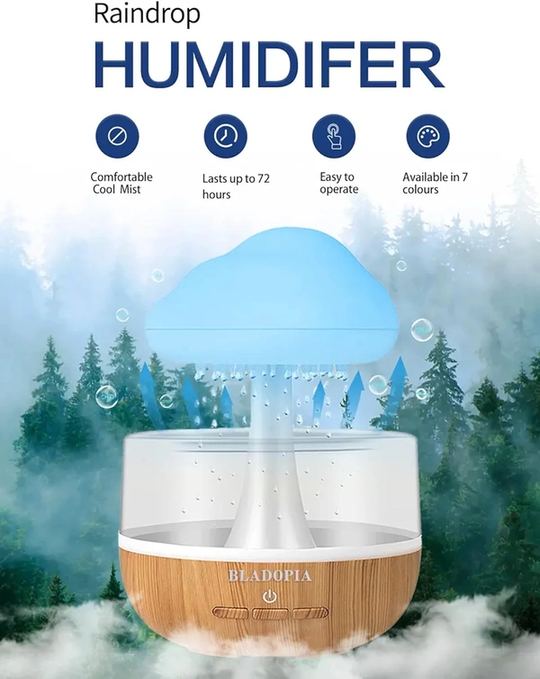 Raining Cloud Humidifier With Multiple Moods And Essential Oil Diffuser for Home Office (Rain Cloud)  ( COD Available ) - White