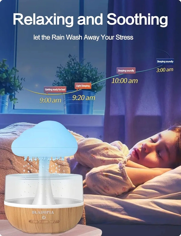 Raining Cloud Humidifier With Multiple Moods And Essential Oil Diffuser for Home Office (Rain Cloud)  ( COD Available ) - White