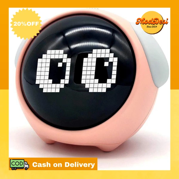 Cute Alarm Clock with Dual Alarm & Adjustable Brightness, Snooze Function & Temperature  ( COD Available ) - White