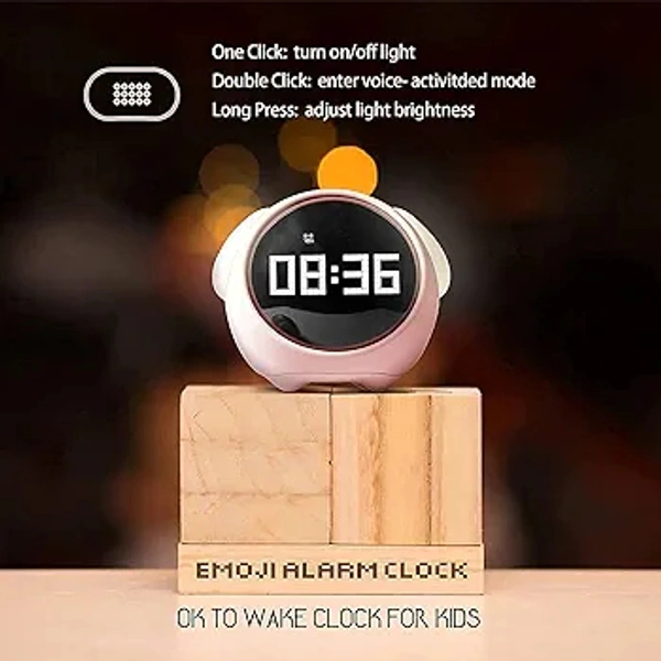 Cute Alarm Clock with Dual Alarm & Adjustable Brightness, Snooze Function & Temperature  ( COD Available ) - White