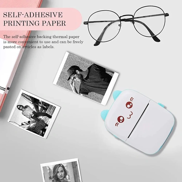 Thermal Printer Paper Roll 5 PCS White Self-Adhesive Thermal Printing Paper Printer Sticker Paper for Mini Thermal Printer  ( COD Available )